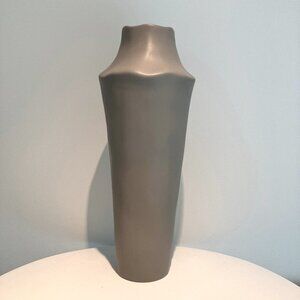 CB2 Crate&Barrel Nucha Vase Gray 16in Tall Pottery